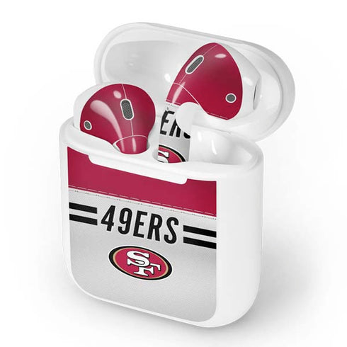 NFL San Francisco 49ers White Striped Apple AirPods Skin