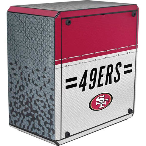 NFL San Francisco 49ers White Striped Cooler Master MasterBox Q300L Mini Tower Skin