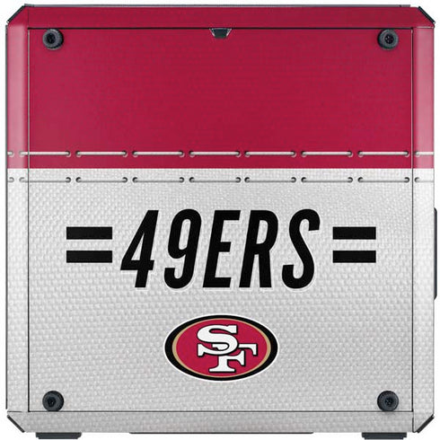 NFL San Francisco 49ers White Striped Cooler Master MasterBox Q300L Mini Tower Skin