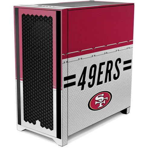 NFL San Francisco 49ers White Striped Corsair 4000D Tempered Glass Mid-Tower ATX Case Skin