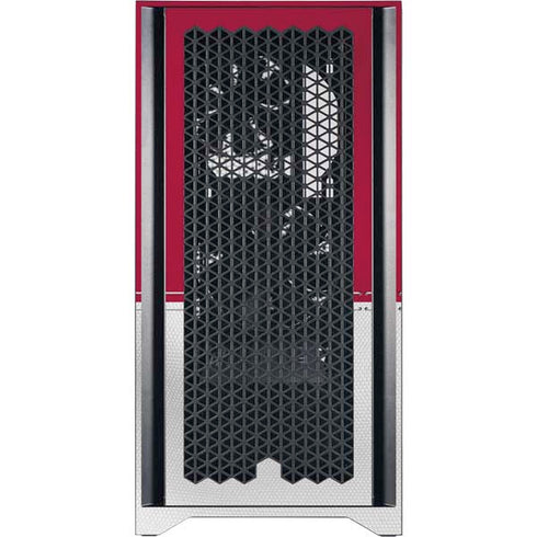 NFL San Francisco 49ers White Striped Corsair 4000D Tempered Glass Mid-Tower ATX Case Skin