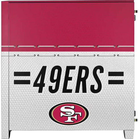 NFL San Francisco 49ers White Striped Corsair 4000D Tempered Glass Mid-Tower ATX Case Skin