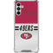 NFL San Francisco 49ers White Striped Galaxy A13 5G Clear Case