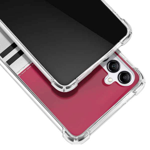 NFL San Francisco 49ers White Striped Galaxy A14 5G Clear Case