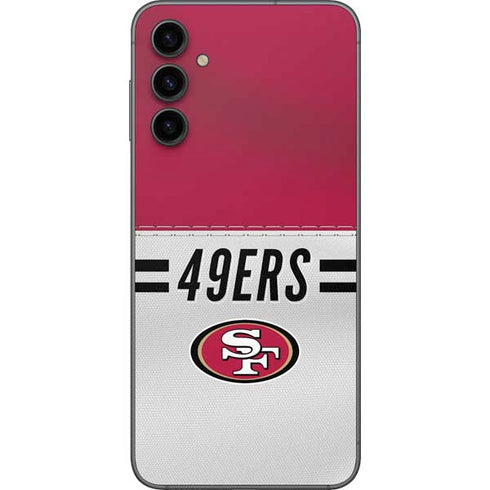 NFL San Francisco 49ers White Striped Galaxy A14 5G Skin
