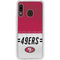 NFL San Francisco 49ers White Striped Galaxy A20 Clear Case