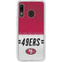 NFL San Francisco 49ers White Striped Galaxy A20 Clear Case