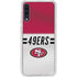 NFL San Francisco 49ers White Striped Galaxy A50 Clear Case