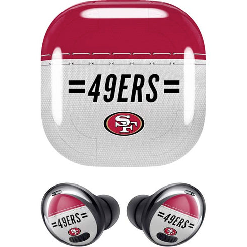 NFL San Francisco 49ers White Striped Galaxy Buds Pro Skin