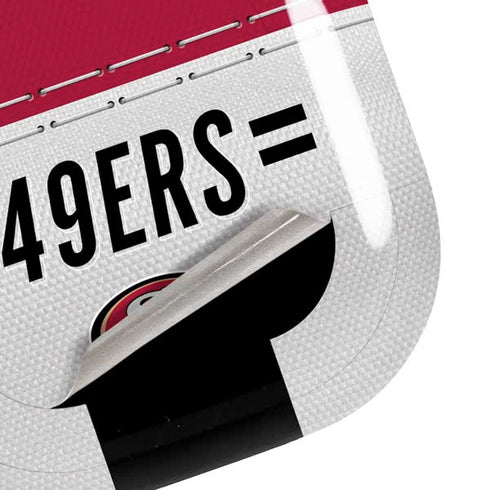 NFL San Francisco 49ers White Striped Galaxy Buds Pro Skin