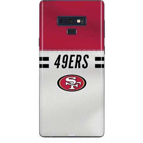 NFL San Francisco 49ers White Striped Galaxy Note 9 Skin
