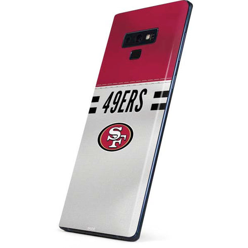 NFL San Francisco 49ers White Striped Galaxy Note 9 Skin