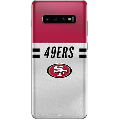 NFL San Francisco 49ers White Striped Galaxy S10 Plus Skin