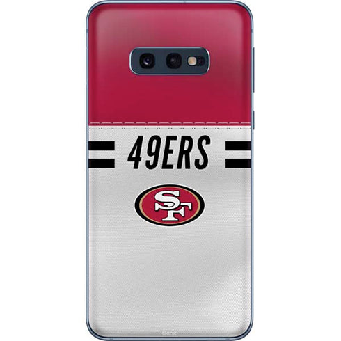 NFL San Francisco 49ers White Striped Galaxy S10e Skin