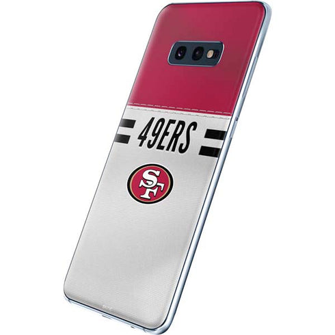 NFL San Francisco 49ers White Striped Galaxy S10e Skin
