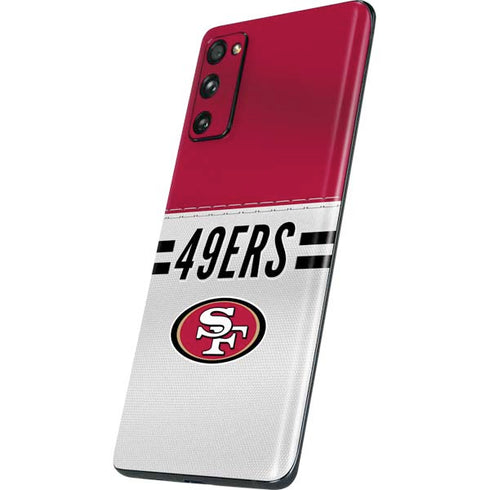 NFL San Francisco 49ers White Striped Galaxy S20 Fan Edition Skin