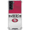 NFL San Francisco 49ers White Striped Galaxy S21 5G Clear Case