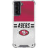 NFL San Francisco 49ers White Striped Galaxy S21 5G Clear Case