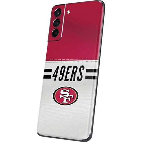 NFL San Francisco 49ers White Striped Galaxy S21 5G Skin