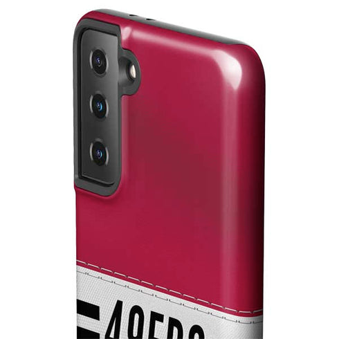 NFL San Francisco 49ers White Striped Galaxy S21 FE Pro Case