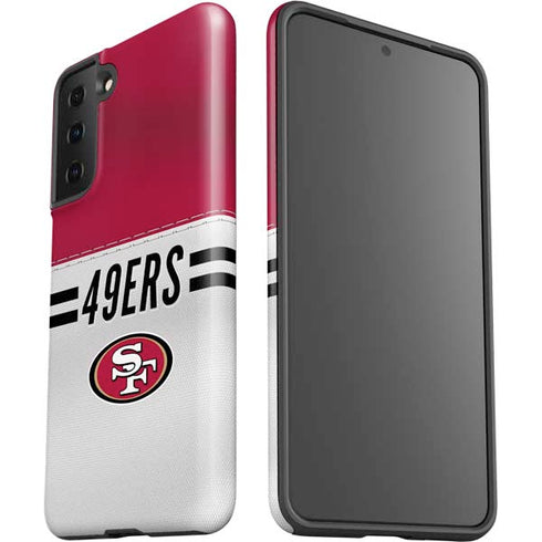 NFL San Francisco 49ers White Striped Galaxy S21 Plus 5G Pro Case