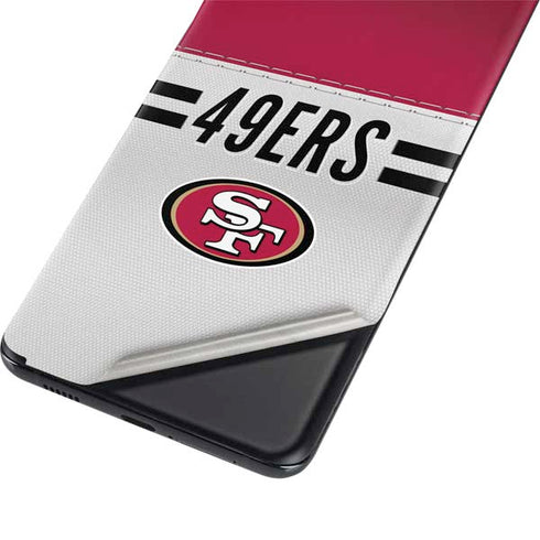 NFL San Francisco 49ers White Striped Galaxy S21 Ultra 5G Skin