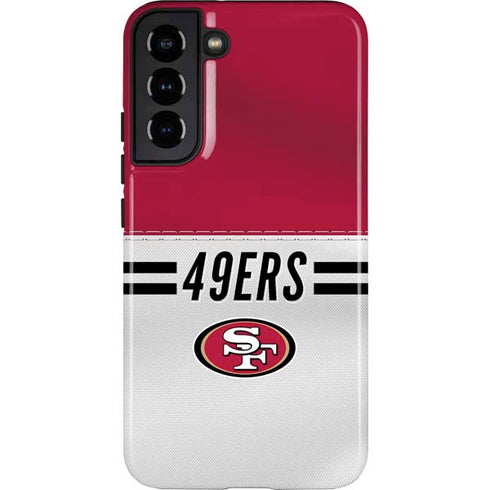 NFL San Francisco 49ers White Striped Galaxy S22 Plus Pro Case