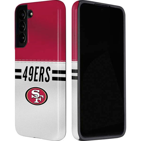 NFL San Francisco 49ers White Striped Galaxy S22 Plus Pro Case
