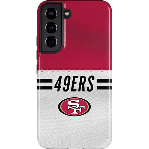 NFL San Francisco 49ers White Striped Galaxy S22 Pro Case