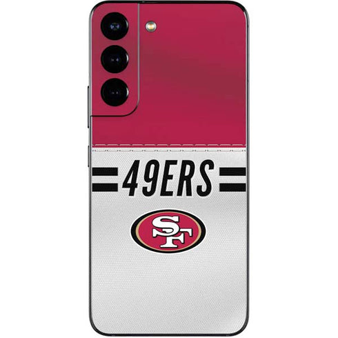 NFL San Francisco 49ers White Striped Galaxy S22 Skin