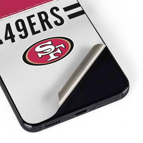 NFL San Francisco 49ers White Striped Galaxy S22 Skin