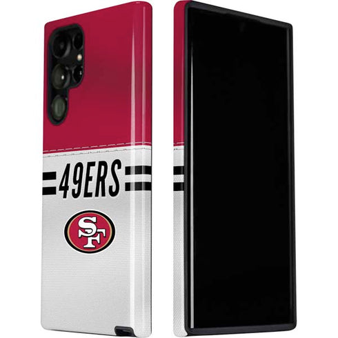 NFL San Francisco 49ers White Striped Galaxy S22 Ultra Pro Case