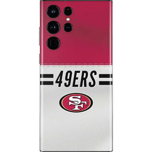 NFL San Francisco 49ers White Striped Galaxy S22 Ultra Skin