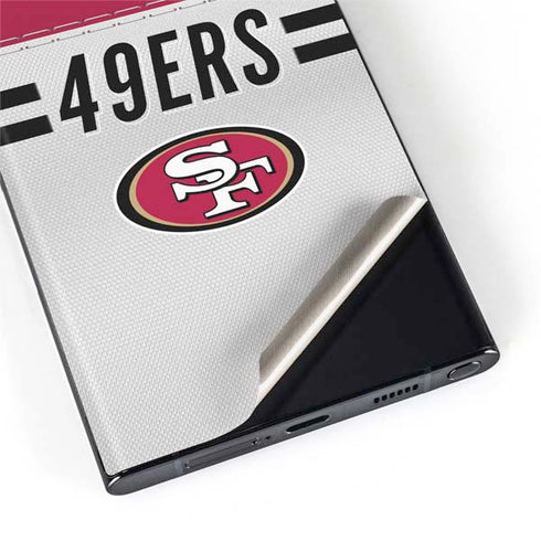 NFL San Francisco 49ers White Striped Galaxy S22 Ultra Skin