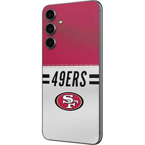 NFL San Francisco 49ers White Striped Galaxy S23 FE Skin
