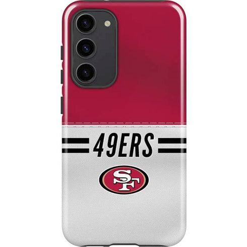 NFL San Francisco 49ers White Striped Galaxy S23 Plus Pro Case