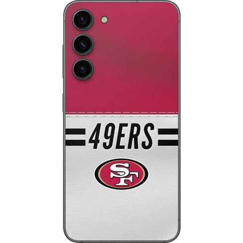 NFL San Francisco 49ers White Striped Galaxy S23 Plus Skin