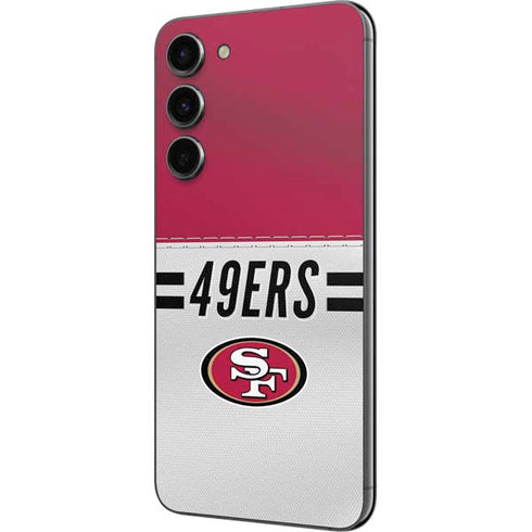 NFL San Francisco 49ers White Striped Galaxy S23 Plus Skin