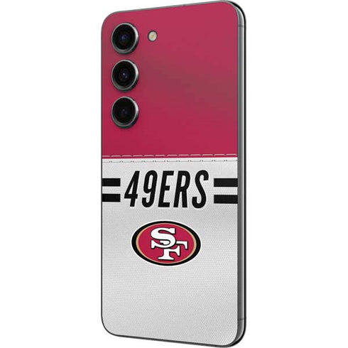 NFL San Francisco 49ers White Striped Galaxy S23 Skin