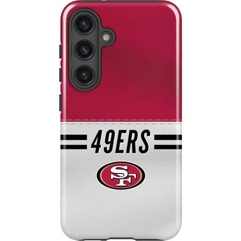 NFL San Francisco 49ers White Striped Galaxy S24 Plus Impact Case