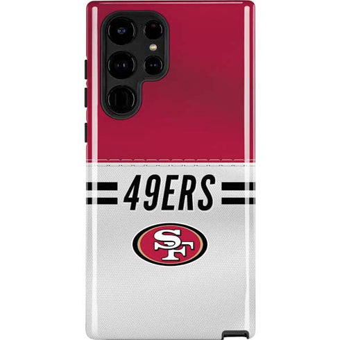 NFL San Francisco 49ers White Striped Galaxy S24 Ultra Impact Case