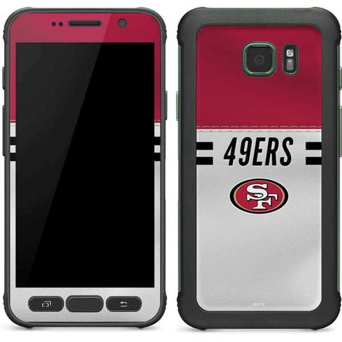 NFL San Francisco 49ers White Striped Galaxy S7 Active Skin