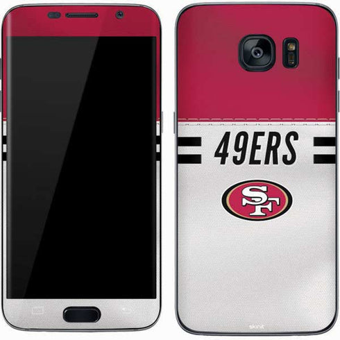 NFL San Francisco 49ers White Striped Galaxy S7 Skin