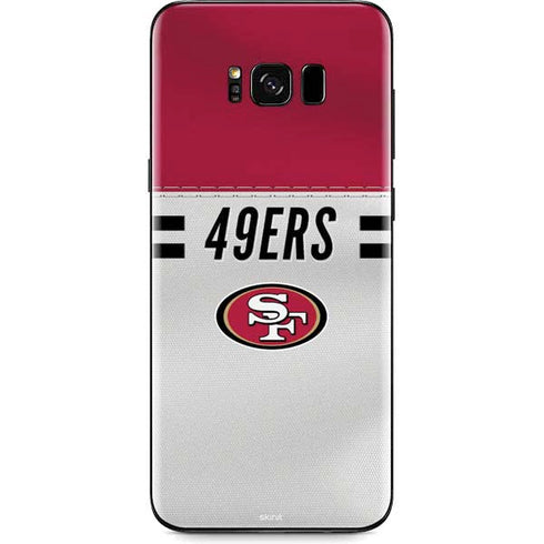 NFL San Francisco 49ers White Striped Galaxy S8 Plus Skin