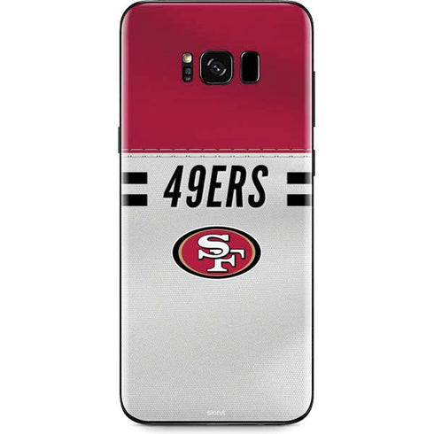 NFL San Francisco 49ers White Striped Galaxy S8 Skin
