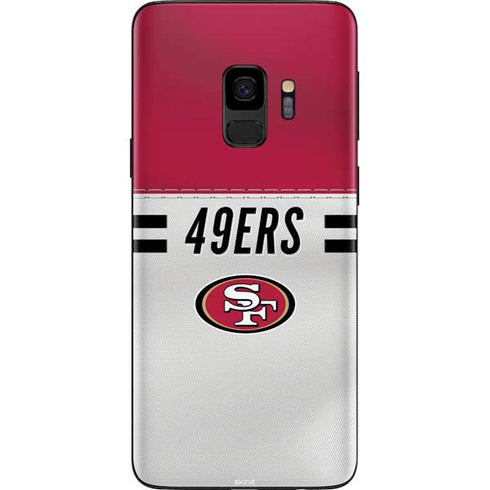 NFL San Francisco 49ers White Striped Galaxy S9 Skin