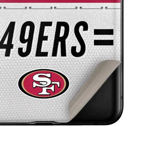 NFL San Francisco 49ers White Striped Galaxy Z Flip Skin