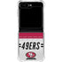 NFL San Francisco 49ers White Striped Galaxy Z Flip5 5G Clear Case