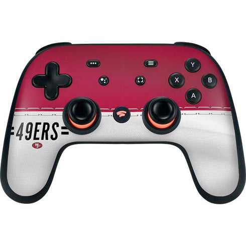 NFL San Francisco 49ers White Striped Google Stadia Controller Skin