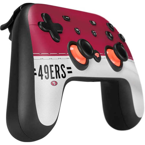 NFL San Francisco 49ers White Striped Google Stadia Controller Skin